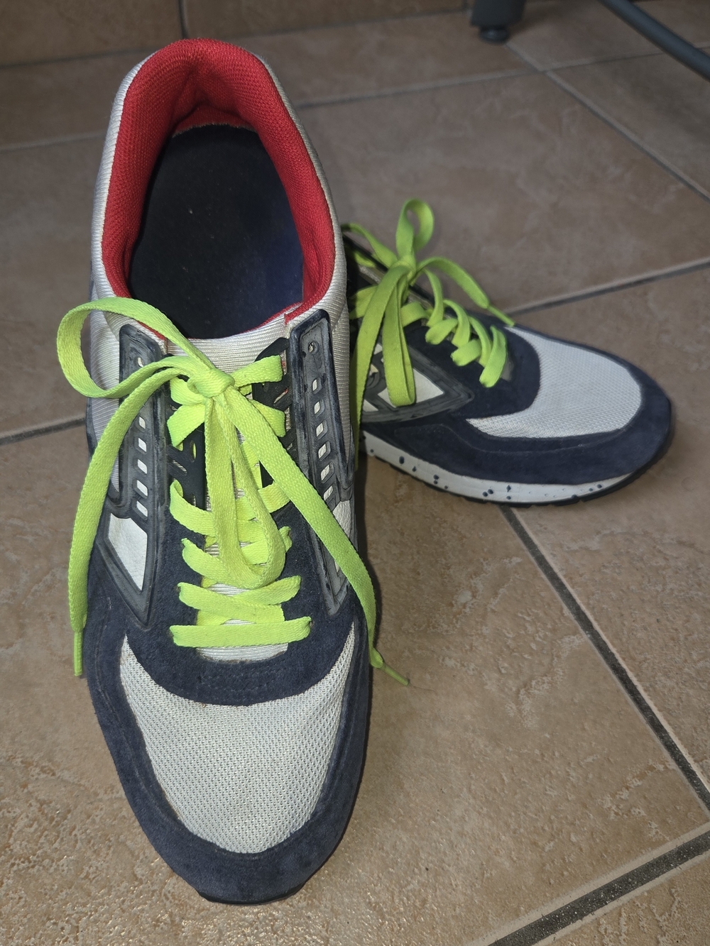 Brooks Men's Athletic Sneakers - White, Navy & Neon Green